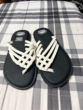 White Strappy Comfort Sandals for Women